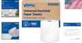 Professional Universal Hard Roll Paper Towels - White, 6 Rolls