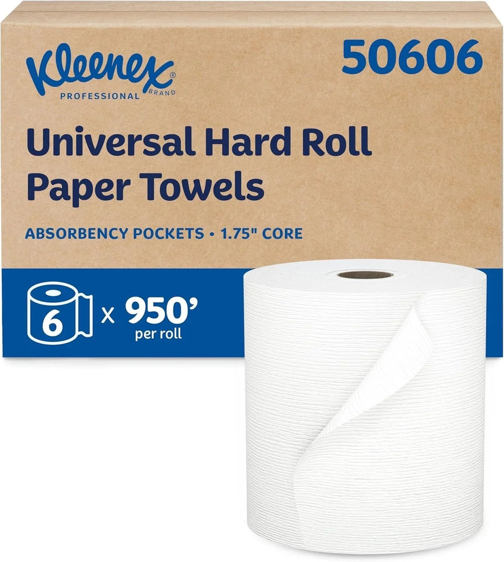Professional Universal Hard Roll Paper Towels - White, 6 Rolls