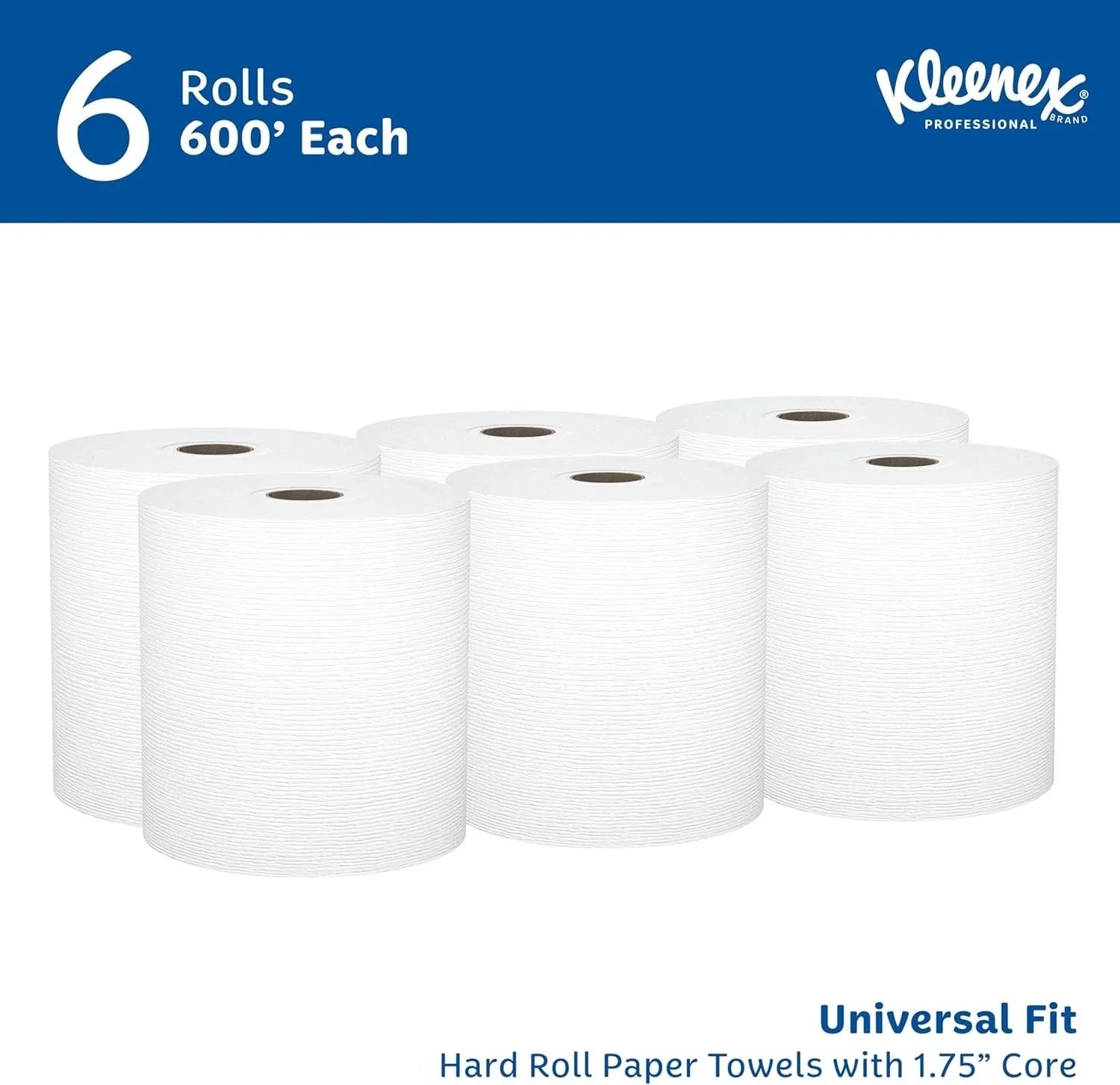 Professional Universal Hard Roll Paper Towels - White, 6 Rolls