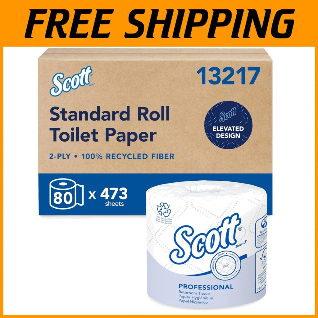 High-Quality Recycled Fiber Toilet Paper, 37,840 Sheets